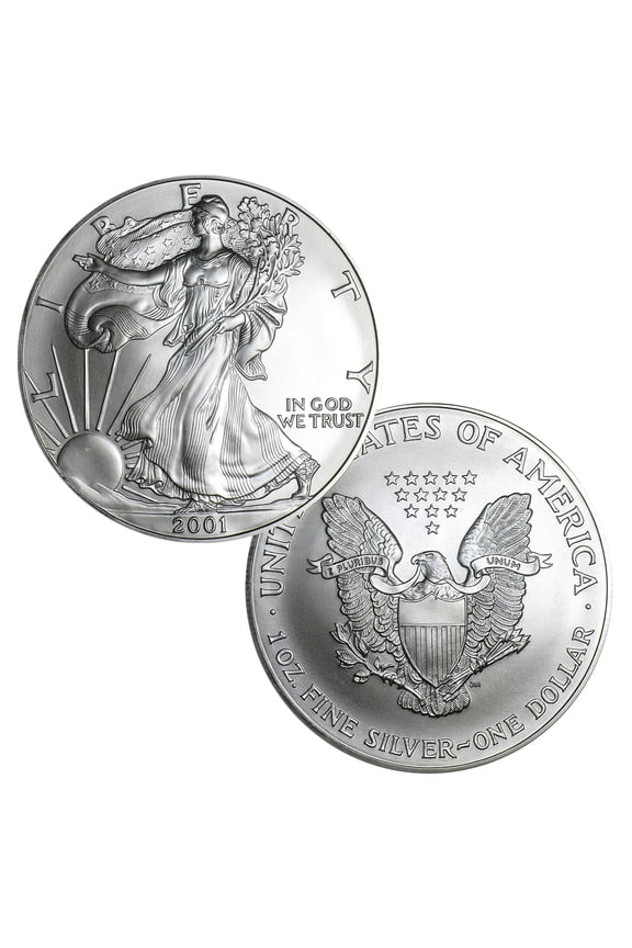 USA 2001 $1 American Silver Eagle .999 Fine 1 Troy Ounce - Uncirculated