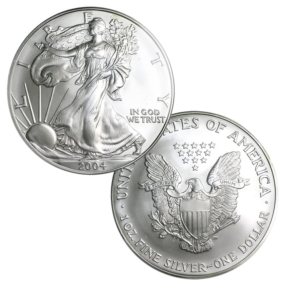 United States Mint USA 2004 $1 American Silver Eagle Coin - Brilliant Uncirculated Condition