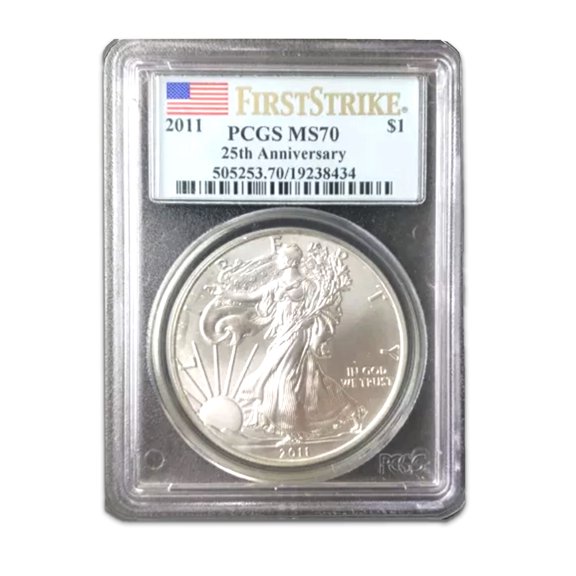 United States Mint USA 2011 $1 American Silver Eagle Coin MS70 PCGS - 25th Anniversary First Strike