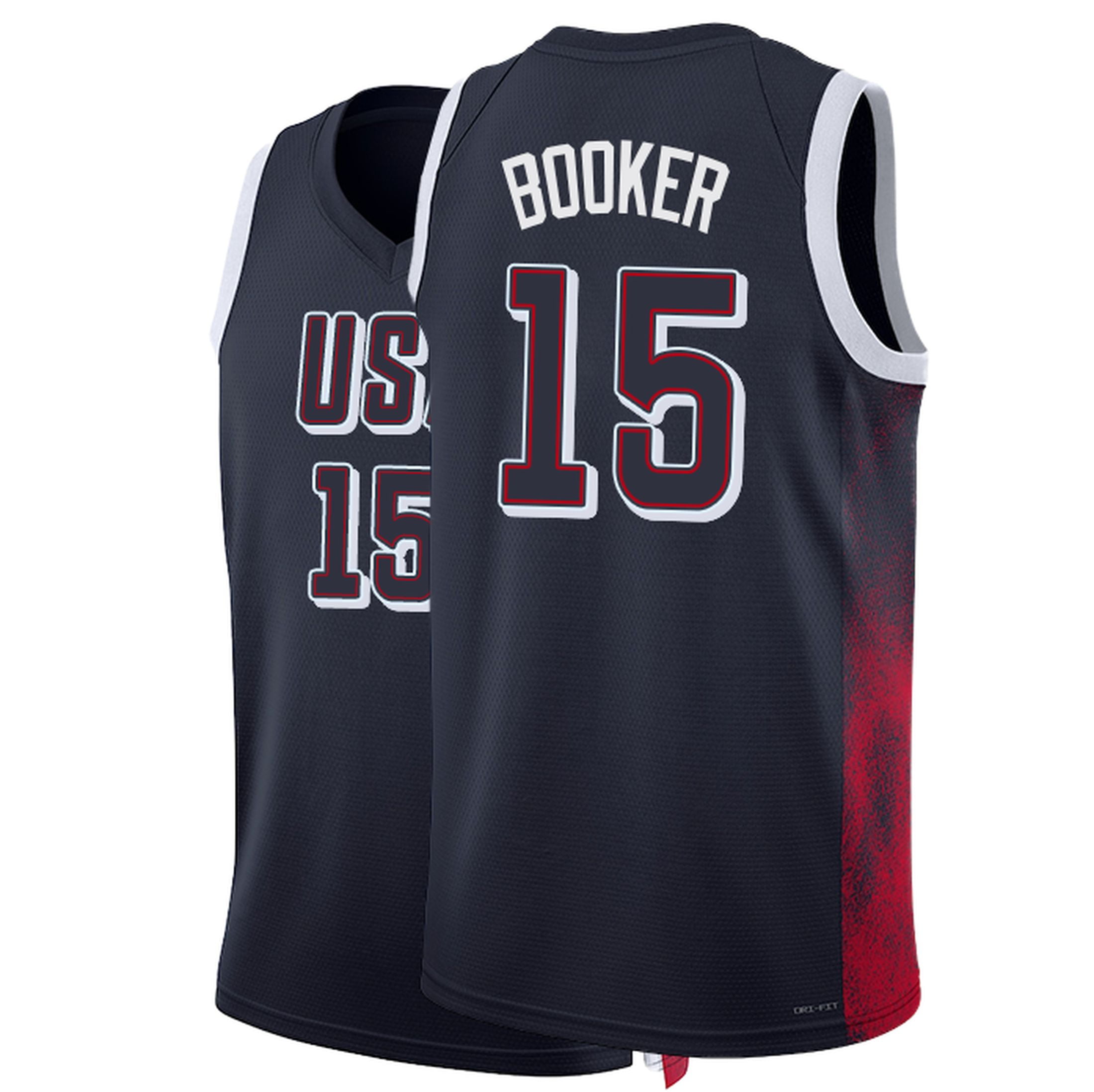 USA 2024 Basketball Devin Booker Navy Jersey - Walmart.com