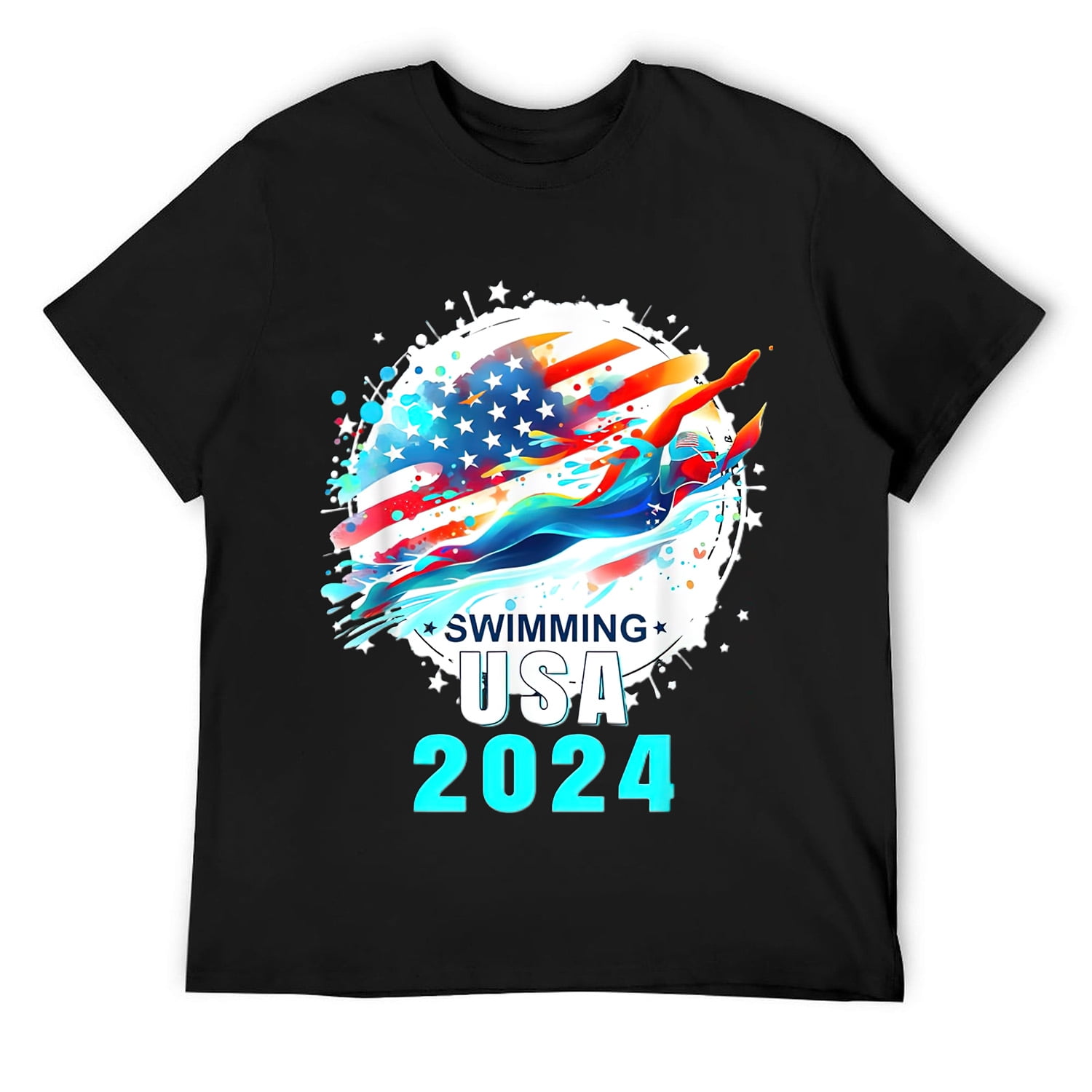 USA 2024 Summer Games Swimming America Swimming 2024 USA TShirt