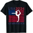 thumbnail image 1 of USA 2024 USA American Flag Gymnastics Team 4th of July T-Shirt mens t shirt，black，women，funny，misfits，men，journey, 1 of 4