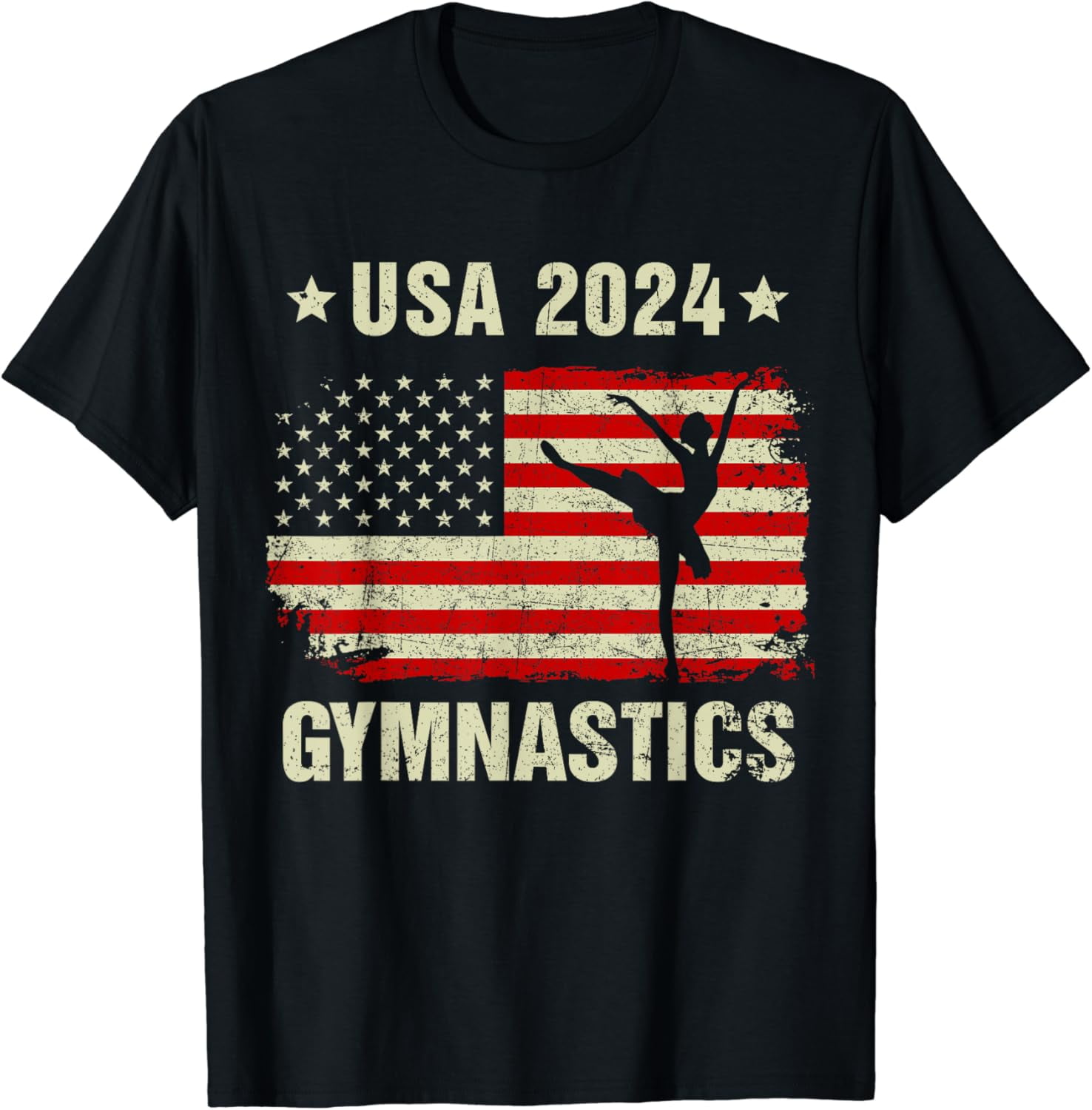 USA 2024 USA American Flag Gymnastics Team Women Girls TShirt