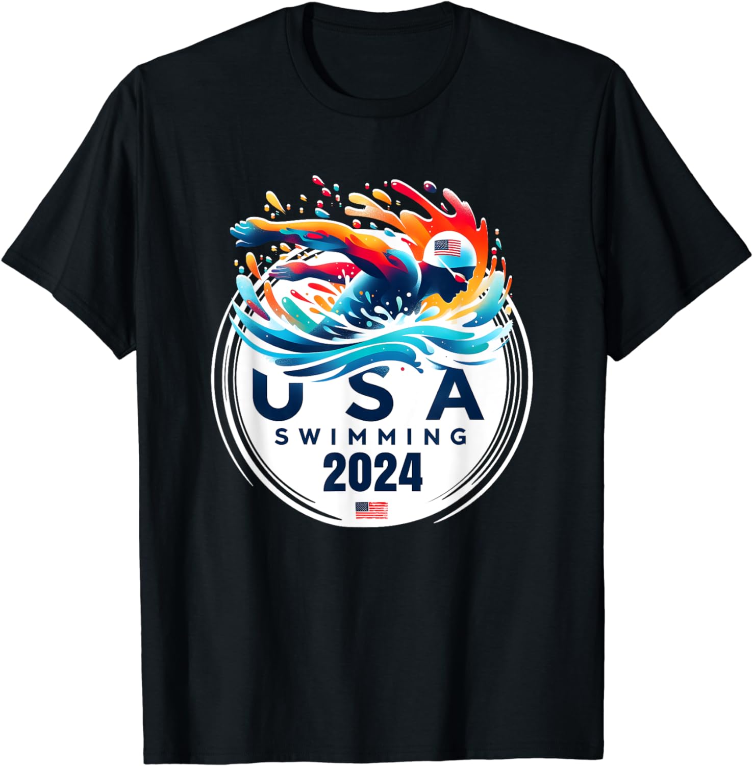 USA 2024 United States American Sport 2024 Swimming T-Shirt - Walmart.com