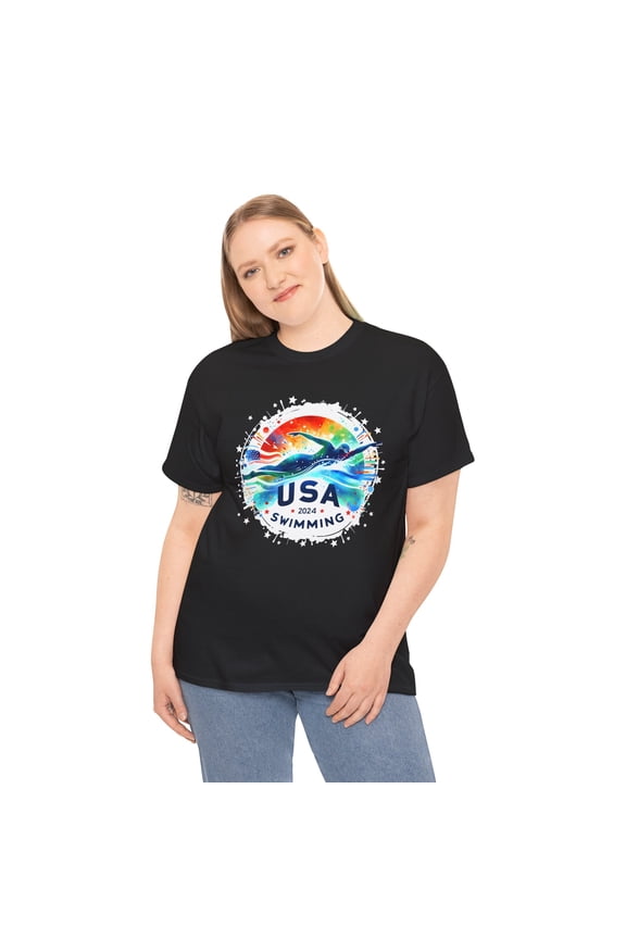 USA 2024 United States Athlete American Swimming 2024 USA Tshirts Shirts for Women Plus Size