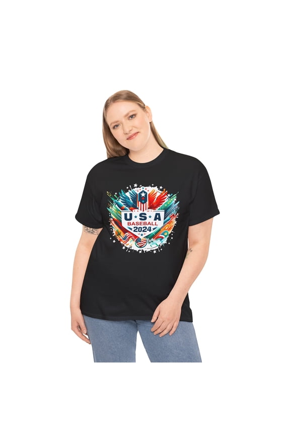 USA 2024 United States Baseball American Sport 2024 USA Plus Size Clothing for Women