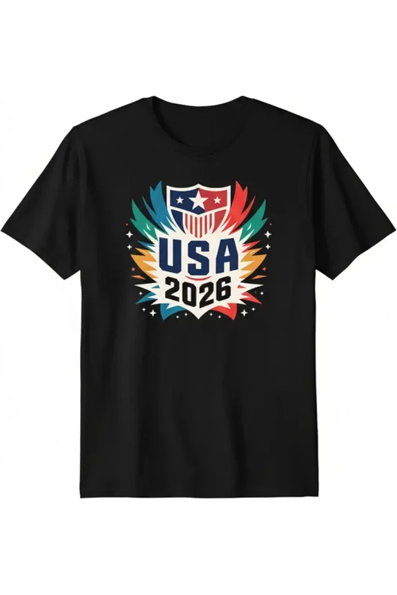 USA 2026 Patriotic Graphic T-Shirt Retro United States Soccer Fan Men Women Unisex Short Sleeve Tee
