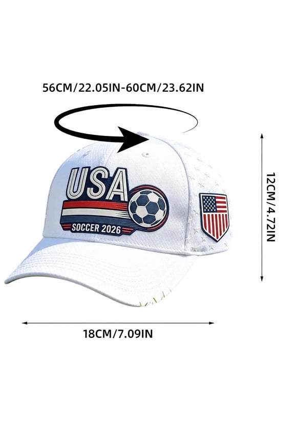 USA 2026 Soccer Baseball Cap Adjustable Patriot Flag Hat For Men Women Fans One Size