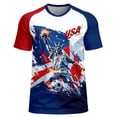 thumbnail image 1 of USA 2026 Soccer Cup Raglan Jersey for Men, Short Sleeve V-Neck Shirt with Statue of Liberty & Flag Print, Breathable Athletic Fan Top, Lightweight Sports Tee, 1 PC Navy S, 1 of 5