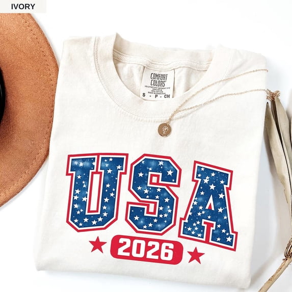 USA 2026 Soccer Shirt | Comfort Colors® Patriotic Tee | Red White Blue Sports Fan T-Shirt | American Soccer Gift