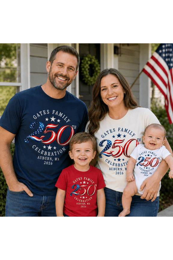 USA 250 Family Matching Shirts, America 250th Anniversary Patriotic Tees, Fourth of July Family Outfit, 1776-2026 Years of Freedom