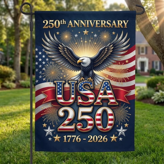 USA 250 Flag 1776-2026, American Pride Eagle Outdoor Flag, Vintage Patriotic Yard Sign, 250th Anniversary Independence Day Decor 12x18 POLE NOT INCLUDED Garden Flag