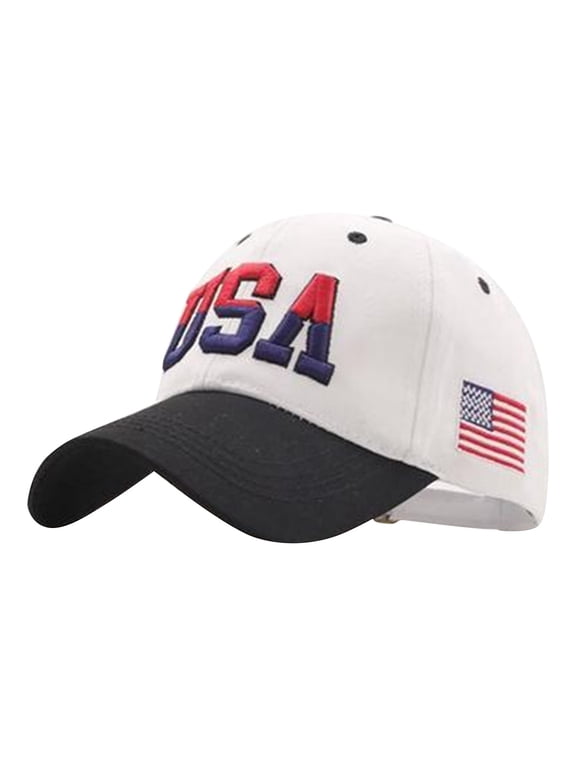 USA 250 Patriotic Baseball Cap for Men and Women, Neutral American Flag Embroidery Grid Hat, Summer Outdoor Visors