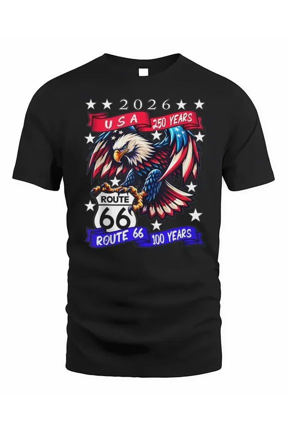 USA 250 Route 66 100 Years Eagle Anniversary Celebration Shirt