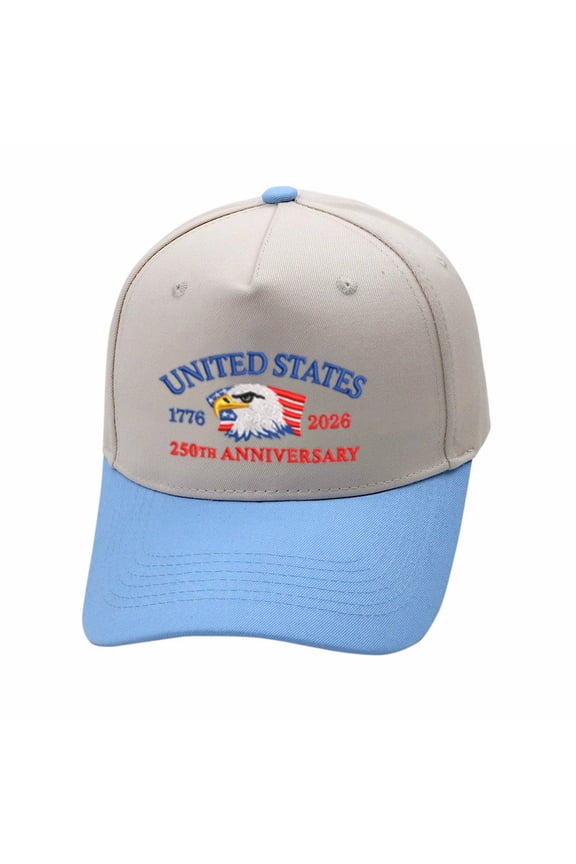 USA 250 Vintage Trucker Hat - Oversized Embroidered Letters & Panel Design