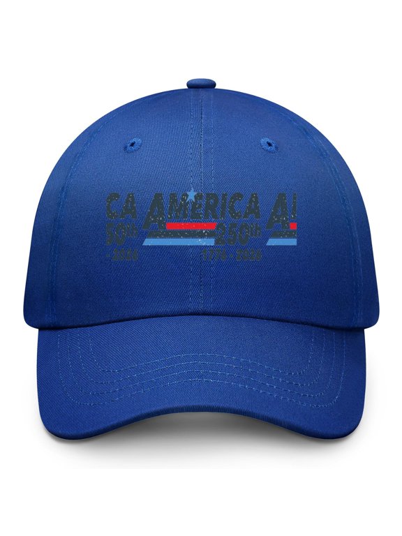 USA 250 Year American Anniversary 1776-2026 Bald Eagle Stars Baseball Cap Structured 6-Panel Dad Hat Breathable Eyelets for Streetwear