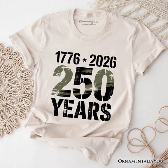 USA 250 Years Anniversary T-Shirt, 4th of July Patriotic 1776–2026 Freedom Tee