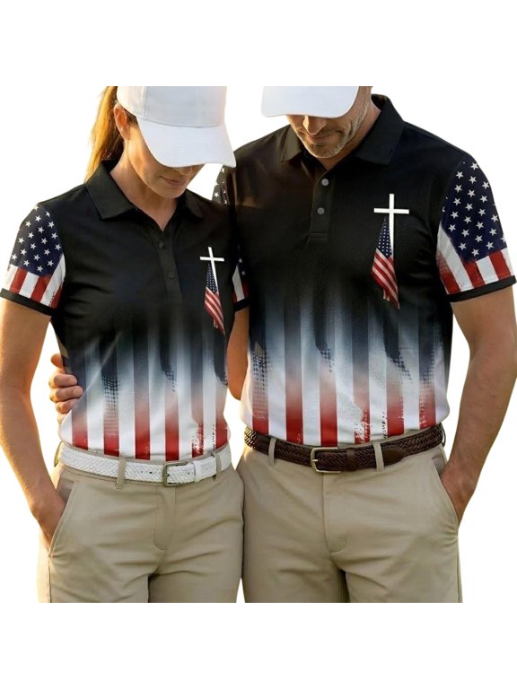 USA 250 Years Blessing Polo Shirt Christian Patriotic Cross Shirt 1776–2026 American Flag Eagle Faith Golf Polo for Men and Women Casual Style Gift S-5XL
