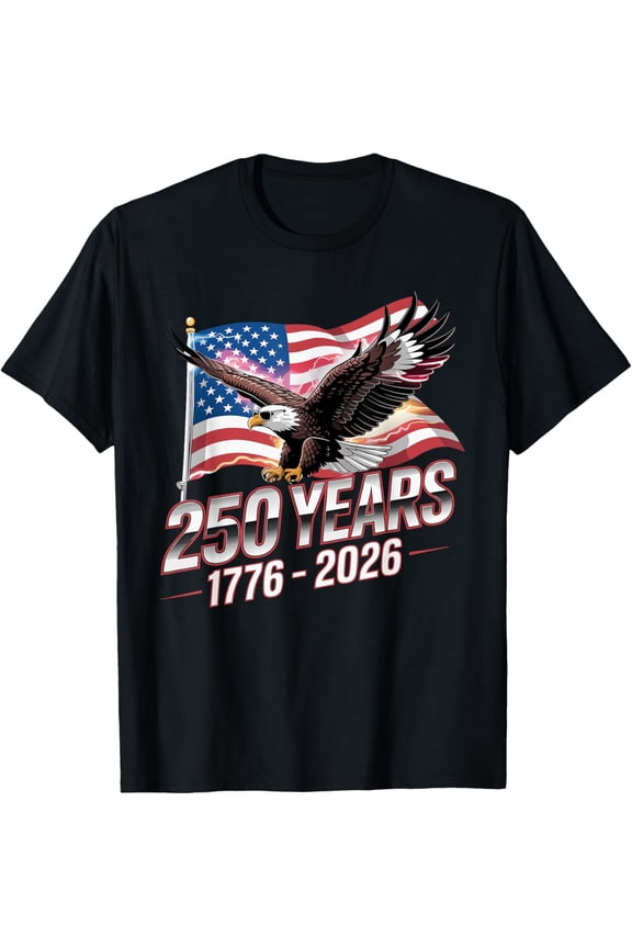 USA 250 Years Eagle 1776-2026 Flag 250th Anniversary Mens T-Shirt