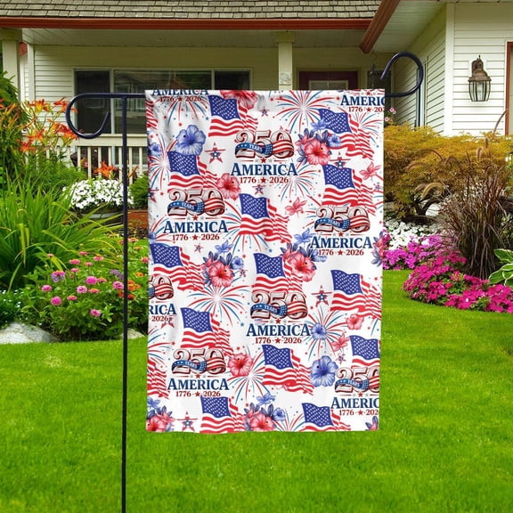 USA 250 Years Independence Patriotic Outdoor Flag 12x18 POLE NOT INCLUDED Garden Flag