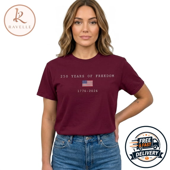 USA 250 Years of Freedom Shirt, 4th of July T-Shirt, Patriotic Tee, Unisex For Men and Woman (S-5XL)