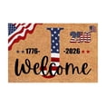 thumbnail image 1 of USA 250th Anniversary Alphabet Doormat, Patriotic 4Th of July Door Mats,Crystal Velvet Indoor Outdoor Rug with Letters,Decor for Home Entryway, Patio,23.6*15.7 In., 1 of 7