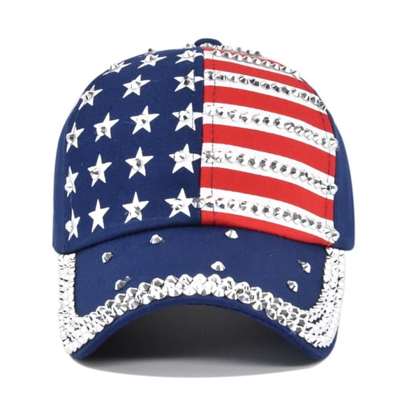 USA 250th Anniversary American Flag Rhinestone Baseball Cap Unisex Patriotic Independence Day Hat