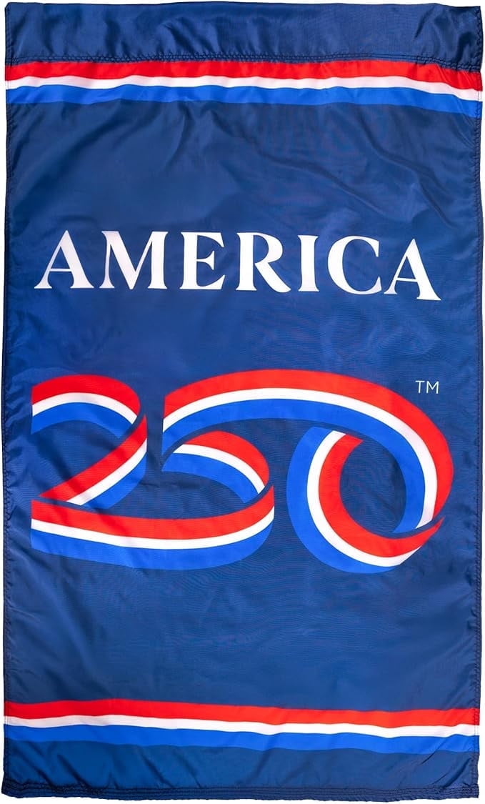 USA 250th Anniversary Banner Flag 2.5ft x 4ft | USA-Made Nyl-Glo Nylon Outdoor Flag | Durable Canvas Header and Brass Grommets | UV Resistant Colors | Special Edition 250 Celebration Flag
