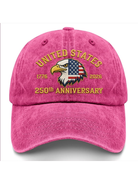 USA 250th Anniversary Baseball Cap, Classic Bald Eagle Pattern Embroidery Cap for Mens and Womens, US 250 Years of Freedom Anniversary Hat, Gift for History Enthusiasts, Patriots, Friends, Families