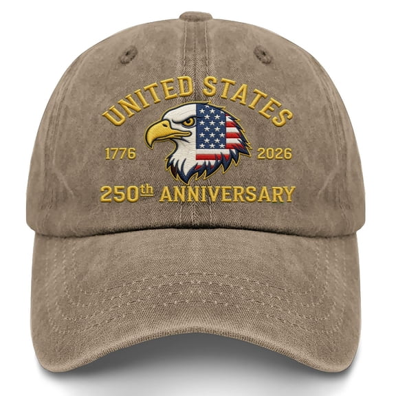 USA 250th Anniversary Baseball Cap, Classic Bald Eagle Pattern Embroidery Cap for Mens and Womens, US 250 Years of Freedom Anniversary Hat, Gift for History Enthusiasts, Patriots, Friends, Families