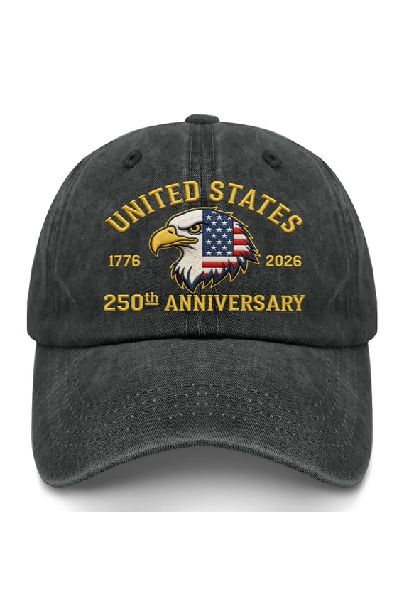 USA 250th Anniversary Baseball Cap, Classic Bald Eagle Pattern Embroidery Cap for Mens and Womens, US 250 Years of Freedom Anniversary Hat, Gift for History Enthusiasts, Patriots, Friends, Families