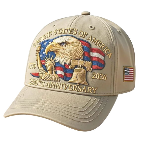 USA 250th Anniversary Baseball Cap – Patriotic Hat with Bald Eagle Print, Adjustable Commemorative Independence Day Gift for Men & Women
