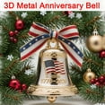 thumbnail image 1 of USA 250th Anniversary Bell Ornament, 3D Commemorative Handmade Metal Guardian Bell, Glorious Cast Patriotic Hanging Doorbell Decorations, Christmas Tree Decor, Collector’s Gift, 1 of 6
