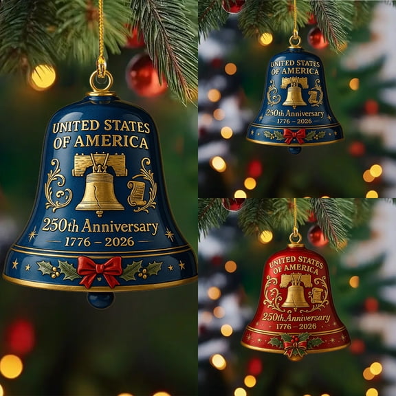 USA 250th Anniversary Bells Ornaments Honor 250 Years of Heritage Patriotic & Festive Design Collectible & Decorative A Symbol of Unity & Pride Ideal Gift for Family and Friends
