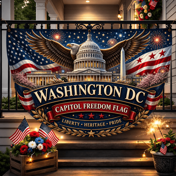 USA 250th Anniversary Bunting Banner 1776-2026 Washington DC Flag Decor