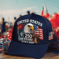 thumbnail image 1 of 250 Year American Anniversary Hat Eagle & Liberty United States 250th Anniversary Printed Hat Commemorative American Heritage, 1 of 4