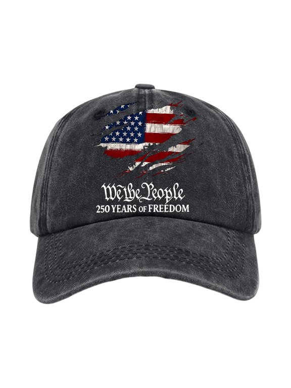 USA 250th Anniversary Commemorative Hat 4th of July American Flag Cap Adjustable Distressed Retro Cap 1776-2026 Gift for Men Veterans History Buffs,Black