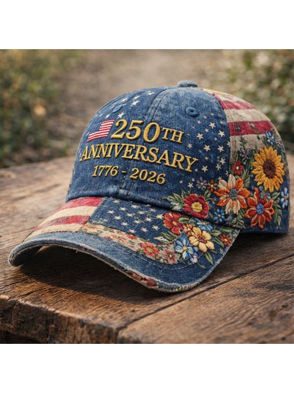 USA 250th Anniversary Commemorative Hat 4th of July American Flag Cap Adjustable Distressed Retro Cap 1776-2026 Gift for Men Veterans History Buffs,E