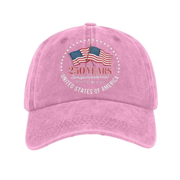 USA 250th Anniversary Commemorative Hat Adjustable Distressed Retro Cap 1776-2026 Patriotic Tribute Gift for Men Veterans History Buffs,Pink