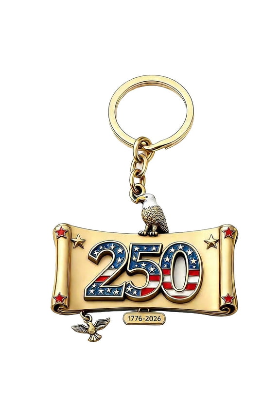 USA 250th Anniversary Commemorative Keychain,1776-2026 With Eagle And Flag Souvenir Pendant,Patriotic Celebration Gift