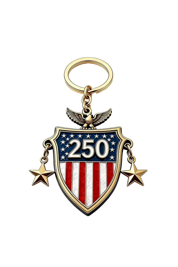 USA 250th Anniversary Commemorative Keychain,1776-2026 With Eagle And Flag Souvenir Pendant,Patriotic Celebration Gift