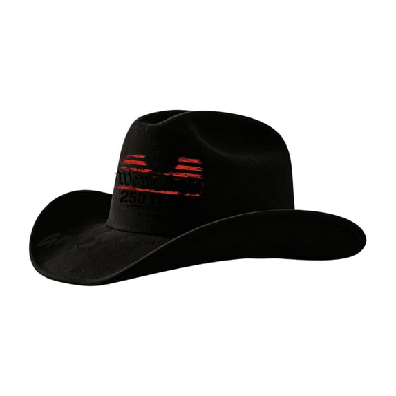 USA 250th Anniversary Cowboy Hat We the People Felt Western Patriotic Hat Heavy Distressed America 250 Years Celebration Gift 1776-2026 Wide Brim Sun Cap