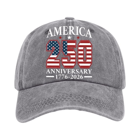 USA 250th Anniversary Distressed Casual Cap 250 Anniversary USA hat 1776-2026 Commemorative Baseball Cap Traditional American Tribute Hat Gift Honoring Patriots Veterans,Gray