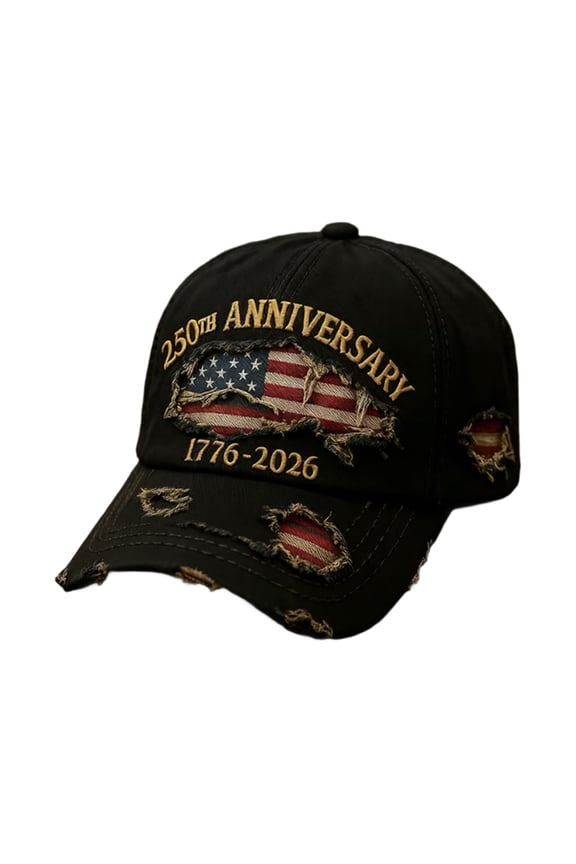 USA 250th Anniversary Distressed Casual Cap,Patriotic Theme 1776-2026 Commemorative Cap,Retro American Tribute Hat Gift Honoring Patriots & Veterans Blue