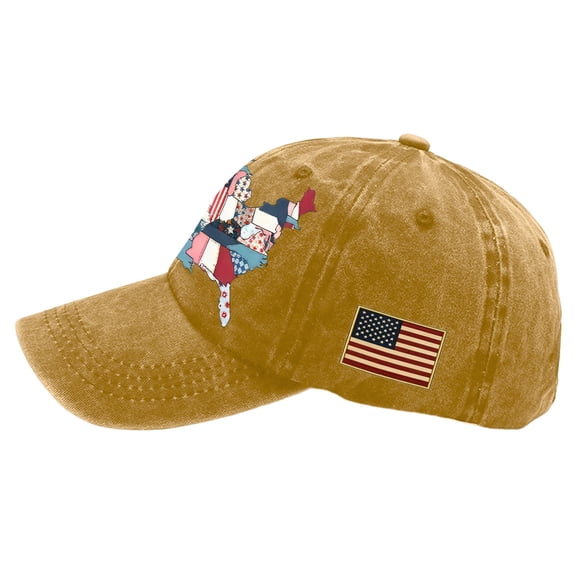 USA 250th Anniversary Distressed Denim Hat 1776-2026 Adjustable Patriotic Commemorative Baseball Cap Gifts for Veterans Patriots Men Women,Yellow