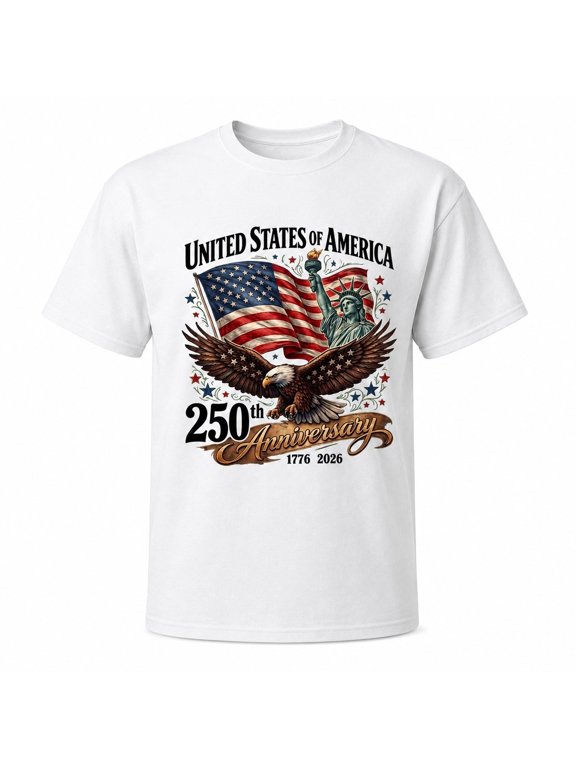 USA 250th Anniversary Eagle Flag Graphic T-Shirt, Unisex Classic Fit