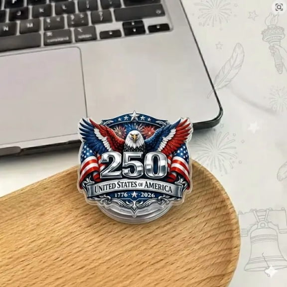 USA 250th Anniversary Eagle Phone Grip Set Patriotic American Flag 1776 2026 Commemorative Acrylic Phone Stand Holder Gift For Veterans And Proud Americans