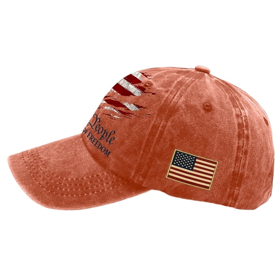 USA 250th Anniversary Embroidered Hat Adjustable Washed Hat for Men Women Gifts,Saffron