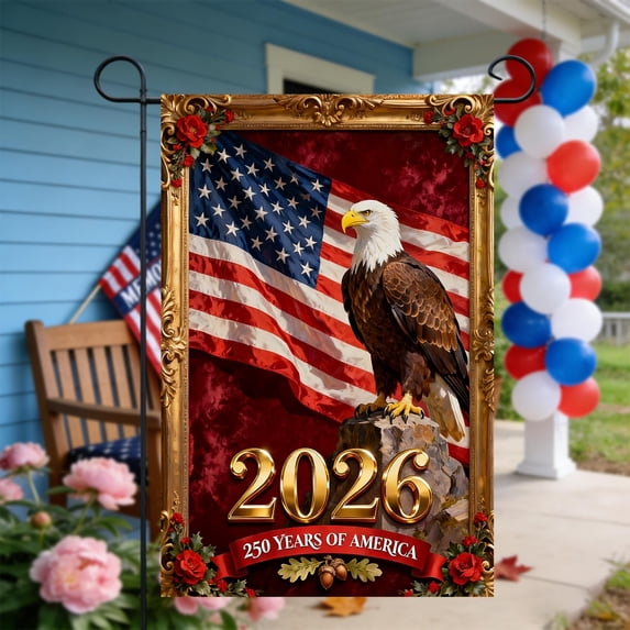USA 250th Anniversary Flag 12x18 A, American Flags for Outside Patriotic Yard Decor 4th of July America 250 Merchandise