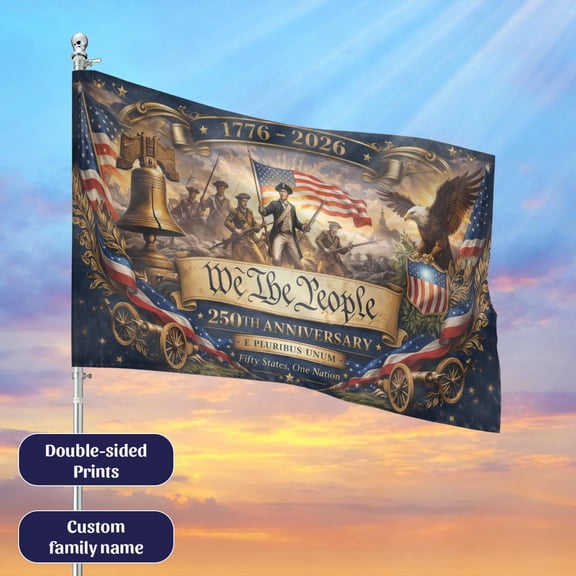USA 250th Anniversary Flag, 1776 2026 Patriotic Flag, We The People Flag, July 4th Independence Day Decor, Patriot Gift 12x18 POLE NOT INCLUDED Garden Flag